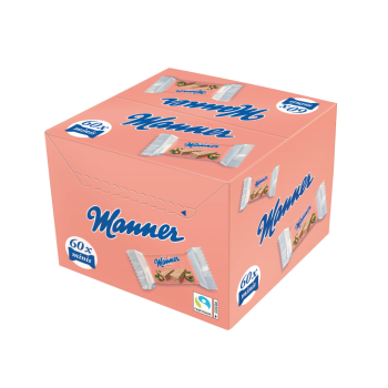 Preview: Manner Schnitten Original Neapolitaner Minis (2 Schnitten pro Portionspackung), 60 Stück Karton geschlossen